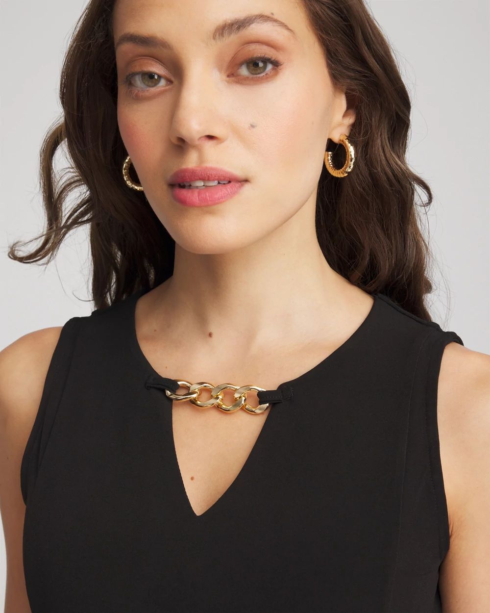 Travelers™ Jersey Knit Chain-Trim Jumpsuit | Chico's